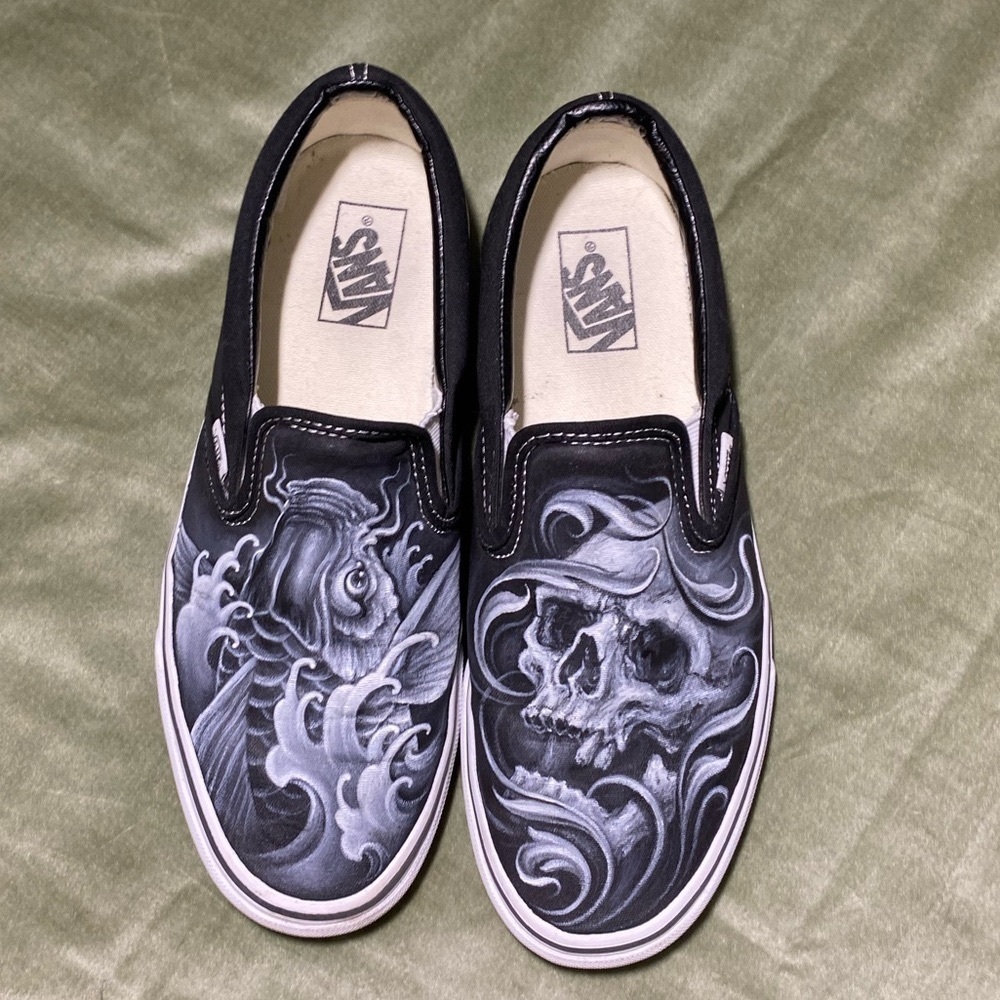 Vans custom designed and handpainted by Nikz Tattoo in Bali men 8.5 woman 10 OSS